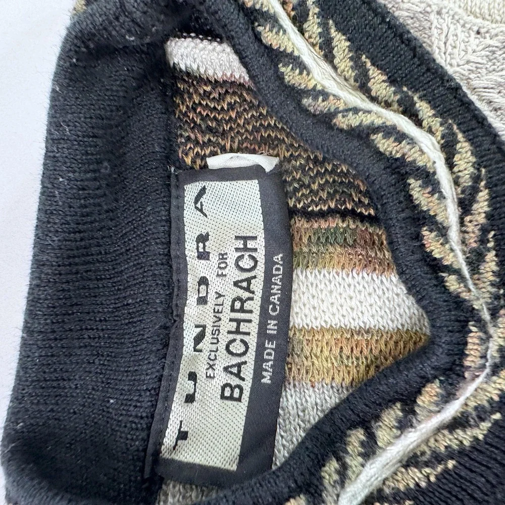Vintage Tundra Sweater Mens Large Multicolor 3D Coogi Style Knit Pullover 90s